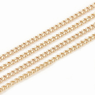 Soldered, Faceted Brass Curb Chains, Diamond Cut Chains, with Spool, Real 18K Gold Plated, 2x1.4x0.4mm, about 98.42 Feet(30m)/roll(CHC-S003-09G)