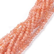Natural Strawberry Quartz Beads Strands, Round, Faceted, 2mm, Hole: 0.5mm, about 196pcs/strand, 15.75inch(40cm)(G-A026-A03-2mm)