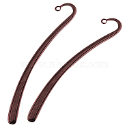 Tibetan Style Bookmarks, Lead Free and Cadmium Free and Nickel Free, Red Copper Color, Size: about 125mm long, 7mm wide, 2mm thick, hole: 3mm(X-TIBEP-PP007-R-NF)