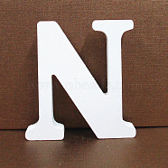 Letter Wooden Ornaments, for Home Wedding Decoration Shooting Props, Letter.N, 100x100x15mm(LETT-PW0002-61N)