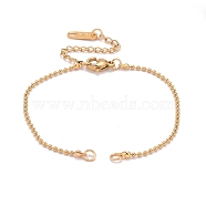 304 Stainless Steel Ball Chain Bracelet Makings, with 304 Stainless Steel Findings, Golden, 6-1/4 inch(15.8cm), Hole: 3mm(AJEW-JB00966)