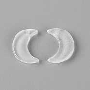 Glass Pendants, DIY Accessories for Jewelry Making, Frosted, Moon, White, 16x11.5x3mm, Hole: 1.2mm(DIY-TAC0013-15A)