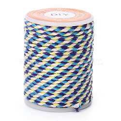 4-Ply Polycotton Cord, Handmade Macrame Cotton Rope, for String Wall Hangings Plant Hanger, DIY Craft String Knitting, Colorful, 1.5mm, about 4.3 yards(4m)/roll(X1-OCOR-Z003-D21)