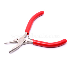 45# Carbon Steel Round Concave Pliers, Red, 126x50~88x10mm(TOOL-WH0129-29)