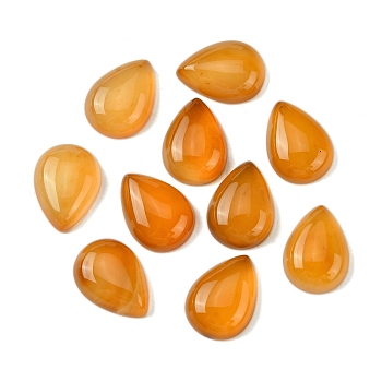 Natural Carnelian Cabochons, Dyed & Heated, Teardrop, Sandy Brown, 18x13x5mm