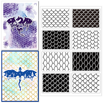 Custom PVC Plastic Clear Stamps, for DIY Scrapbooking, Photo Album Decorative, Cards Making, Squama, 160x110mm