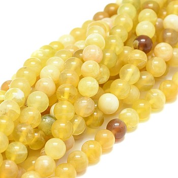Natural Yellow Opal Beads Strands, Round, Grade A, 8mm, Hole: 0.8mm, about 50pcs/strand, 15.35 inch(39cm)
