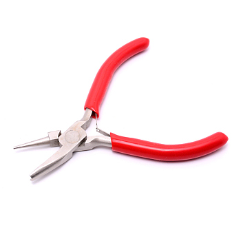 45# Carbon Steel Round Concave Pliers, Red, 126x50~88x10mm