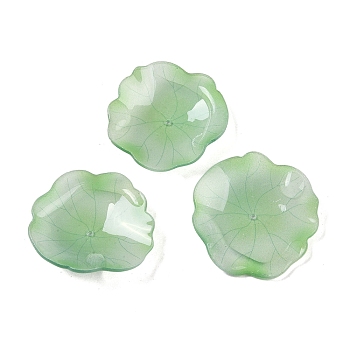 Lotus Leaf Bead Caps, for DIY Jewelry Making, Dark Sea Green, 32~36x33~33.5x4~6mm, Hole: 1.2mm