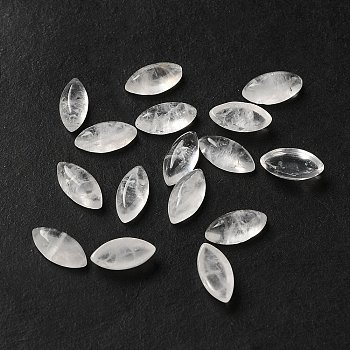 Natural Quartz Crystal Cabochons, Rock Crystal Horse Eye, 8x4x2.5~3mm