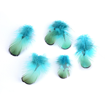 Chicken Feather Costume Accessories, Dyed, Dark Turquoise, 45~105x10~30mm