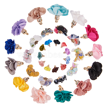 Mixed Color Mixed Color Flower Cloth Pendants