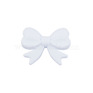 White Bowknot Silicone Beads