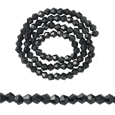 Black Bicone Glass Beads