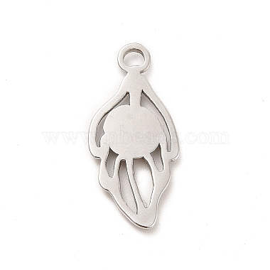 304 Stainless Steel Pendant Cabochon Settings(STAS-F282-13MC)-2