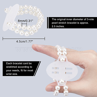 Plastic Imitation Pearl Stretch Bracelets(FIND-NB0001-22)-2