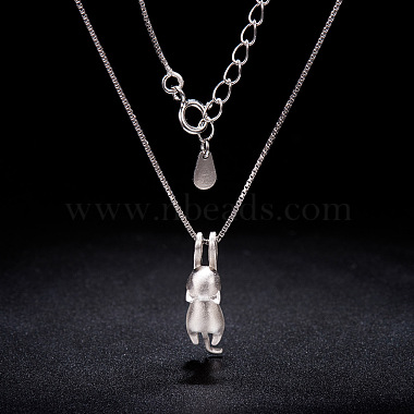 Shegrace cute design 925 collier pendentif chaton en argent sterling(JN427A)-3