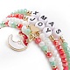 4Pcs 4 Style Glass Stretch Bracelets Set with Word Xmas Joy Acrylic Beads(BJEW-TA00126)-5