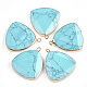 Electroplate Synthetic Turquoise Pendants(X-G-S344-14D)-1