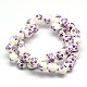 Handmade Flower Printed Porcelain Ceramic Beads Strands(PORC-M007-10mm-11)-2