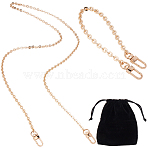 2Pcs 2 Styles Brass Purse Chains, Cable Chains, Oval, Golden, 301~1200mm, 1pc/style(FIND-GF0007-40)