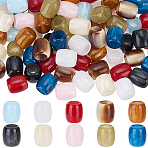 80Pcs 10 Colors Resin European Beads, Barrel Large Hole Beads, Mixed Color, 11x10~10.5mm, Hole: 6~6.2mm, 8pcs/color(RESI-SP0001-68)