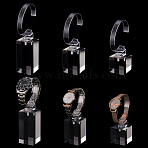 3Pcs 3 Styles C-Shaped Single Watch Display Stands, Bracelet Display Rack Holder Stand for Counter/Showcase Use, Clear, 4x6x12.4~16.5cm, 1pc/style(ODIS-WH0017-073B)