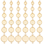 48Pcs 6 Style 304 Stainless Steel Cabochon Connector Settings, Plain Edge Bezel Cups, Flat Round Links, Real 18K Gold Plated, Tray: 10~20mm, 17.5~31.5x10~22x2mm, Hole: 2~3mm, 8pcs/style(STAS-BBC0002-61)