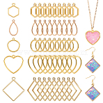 100Pcs 5 Styles Alloy Pendants, Golden, 20~31.5x11~28x1.5~3mm, 20pcs/style(FIND-GA0006-61)