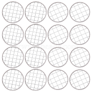 16Pcs 2 Style Tinplate Frog Lid Insert with Square Grids, Flower Arranging Supplies, Platinum, 68.5~84x1.5~2mm, 8pcs/style(FIND-GF0004-87)