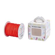 Eco-Friendly Korean Waxed Polyester Cord, Orange Red, 0.5mm, about 200yards/roll(600 feet/roll)(182.88m/roll)(YC-JP0002-0.5mm-1183)
