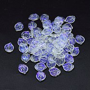 Transparent Glass Charms, Shell Shaped Petal, AB Color, Medium Slate Blue, 15x12x4mm, Hole: 1mm(GLAA-H016-01A-29)