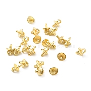 CCB Plastic Cup Peg Bails Pin Pendants, For Half Drilled Beads, Golden, 10x7mm, Hole: 2mm, Pin: 2mm(CCB-G017-08G)