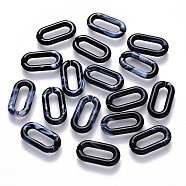 Acrylic Linking Rings, Quick Link Connectors, For Jewelry Cable Chains Making, Imitation Gemstone Style, Oval, Black, 20.5x11x3mm, Inner Diameter: 13.5x4mm, about 1200pcs/500g(OACR-T023-01A-04)
