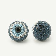 Austrian Crystal Beads, Pave Ball Beads, with Polymer Clay inside, Round, Evil Eye, 207_Montana, 10mm, Hole: 1mm(SWARJ-J033-10mm-A01)
