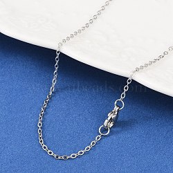 Tarnish Resistant 304 Stainless Steel Cable Chain Necklaces, with Lobster Claw Clasps, Stainless Steel Color, 19.7 inch(50cm)(NJEW-M124-01P)