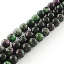 Natural & Dyed Gemstone Beads Strands, Imitation Ruby in Zoisite, Round, 6mm, Hole: 1mm, about 62pcs/strand, 15.7 inch(G-R342-6mm-10)