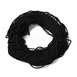 Polyester Cord, Twisted Cord, Black, 8mm, about 100m/bundle(NWIR-P021-002-A)