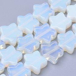 Opalite Beads Strands, Star, 12x12x4~5mm, Hole: 1mm, about 20pcs/strand, 8.26 inch(X-G-R451-08D)