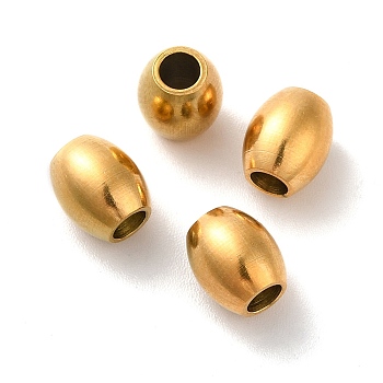 Ion Plating(IP) 304 Stainless Steel Beads, Barrel, Golden, 7.5x6.5mm, Hole: 3mm