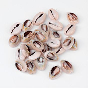 Natural Cowrie Shell Beads, Dyed, Seashell Color, 18~22.5x13~17x6~8mm