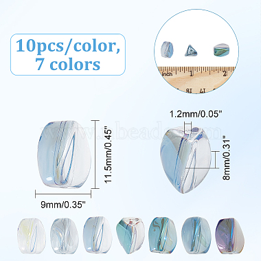 arricraft 70шт 7 цвета гальванические прозрачные стеклянные бусины(EGLA-AR0001-18)-2