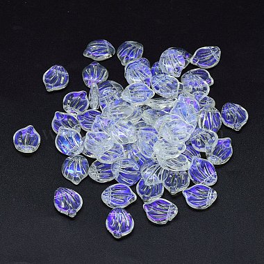 MediumSlateBlue Flower Glass Charms