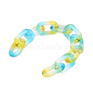 Handmade Two Tone Transparent Acrylic Cable Chains(AJEW-JB00840-03)-2