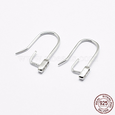 Platinum Sterling Silver+Cubic Zirconia Earring Hooks