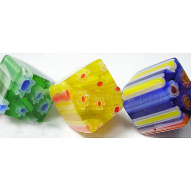 Mixed Color Cube Millefiori Lampwork Beads
