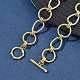Two Tone Brass Twisted Ring Link Chain Necklaces(KK-C251-34GP)-3