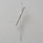 Platinum Brass Ear Wrap Crawler Hook Earrings for Women, Rectangle, 74x17mm(EJEW-WH0019-58D)