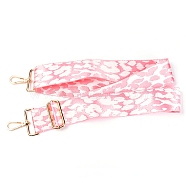 Polyester Adjustable Leopard Pattern Bag Strap, with Zinc Alloy Clasps, for Bag Replacement Accessories, Pink, 73~127.5x5x0.15cm(FIND-WH0070-33B)