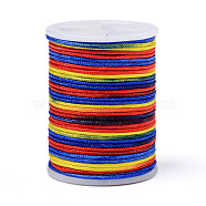 Segment Dyed Polyester Thread, Braided Cord, Colorful, 1mm, about 7.65 yards(7m)/roll(NWIR-I013-B-06)